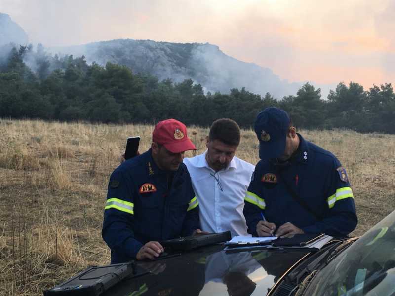 Ενημέρωση για την εξέλιξη της δασικής πυρκαγιάς στην Ασωπία Βοιωτίας