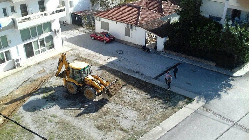 Εργασίες διαμόρφωσης στο κέντρο του Αλιβερίου