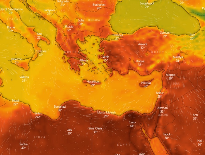 Εικόνες ΣΟΚ από τον δορυφόρο για τον καύσωνα που έρχεται στην Ελλάδα