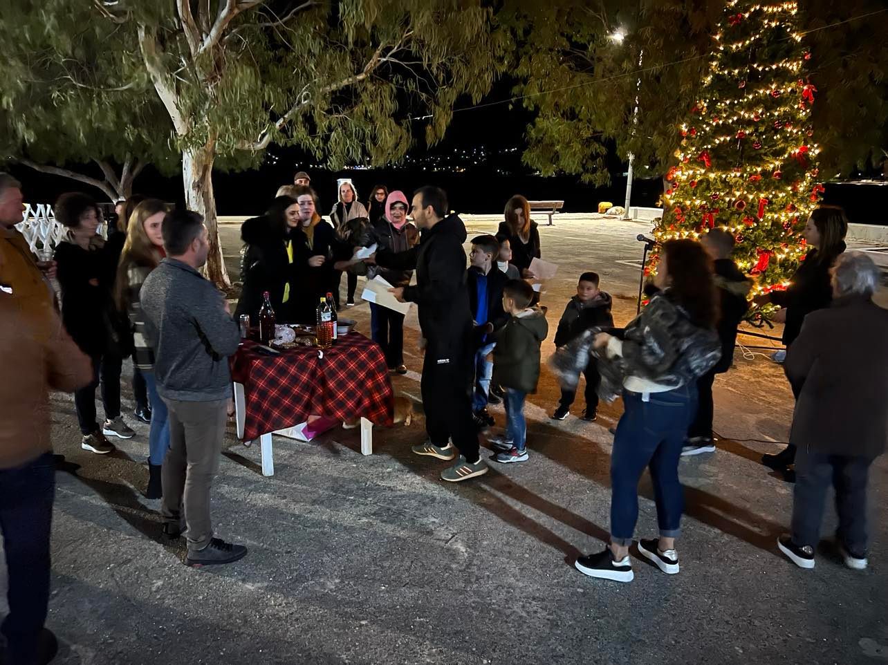 Εύβοια: Μικροί και μεγάλοι άναψαν το Χριστουγεννιάτικο Δέντρο στην παραλία του Αλμυροποτάμου