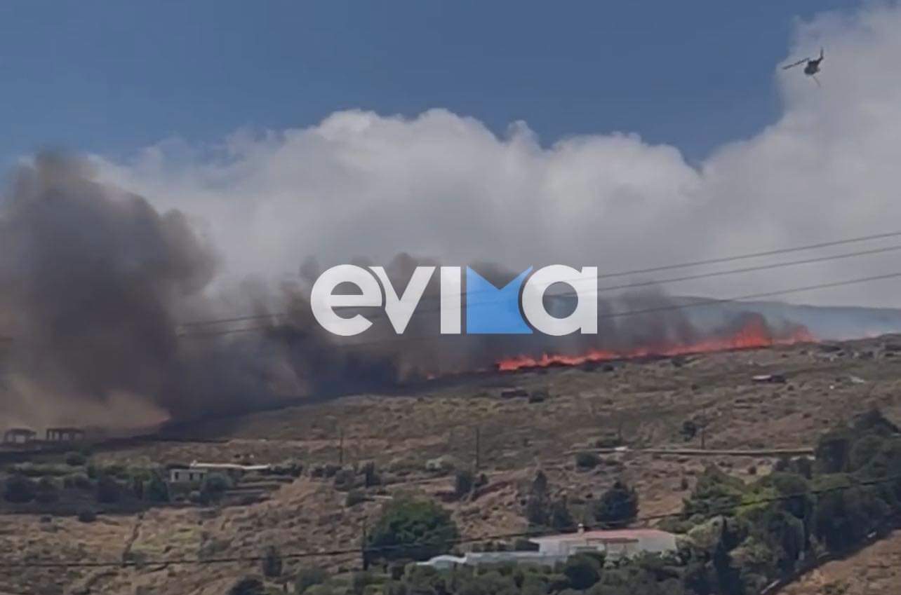 Μάχη με τις φλόγες στην Άνδρο – πυροσβεστικά από Ραφήνα φτάνουν στο Νησί