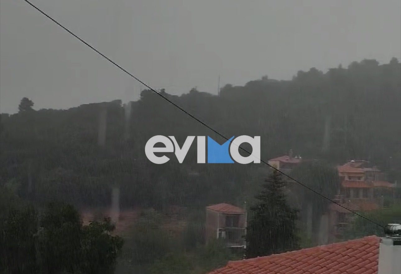 Κακοκαιρία στην Εύβοια: Έντονα καιρικά φαινόμενα, ισχυρές καταιγίδες, κεραυνοί (vid)