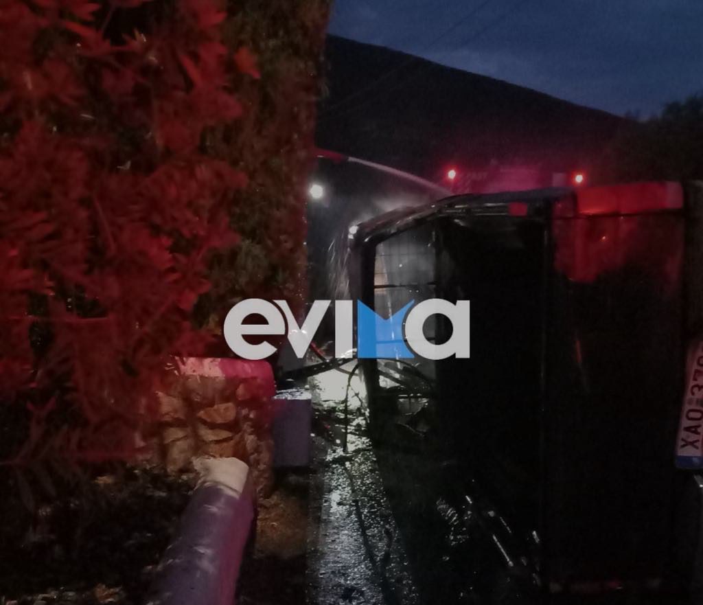 Σοβαρό τροχαίο στην Εύβοια: ΙΧ βγήκε εκτός δρόμου και άρπαξε φωτιά, τραυματίστηκε ο οδηγός