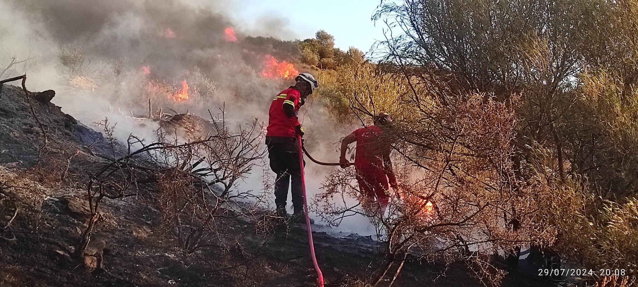 Φωτιά στην Εύβοια: Μέσα στις φλόγες στις Πετριές οι εθελοντές της Sar 312