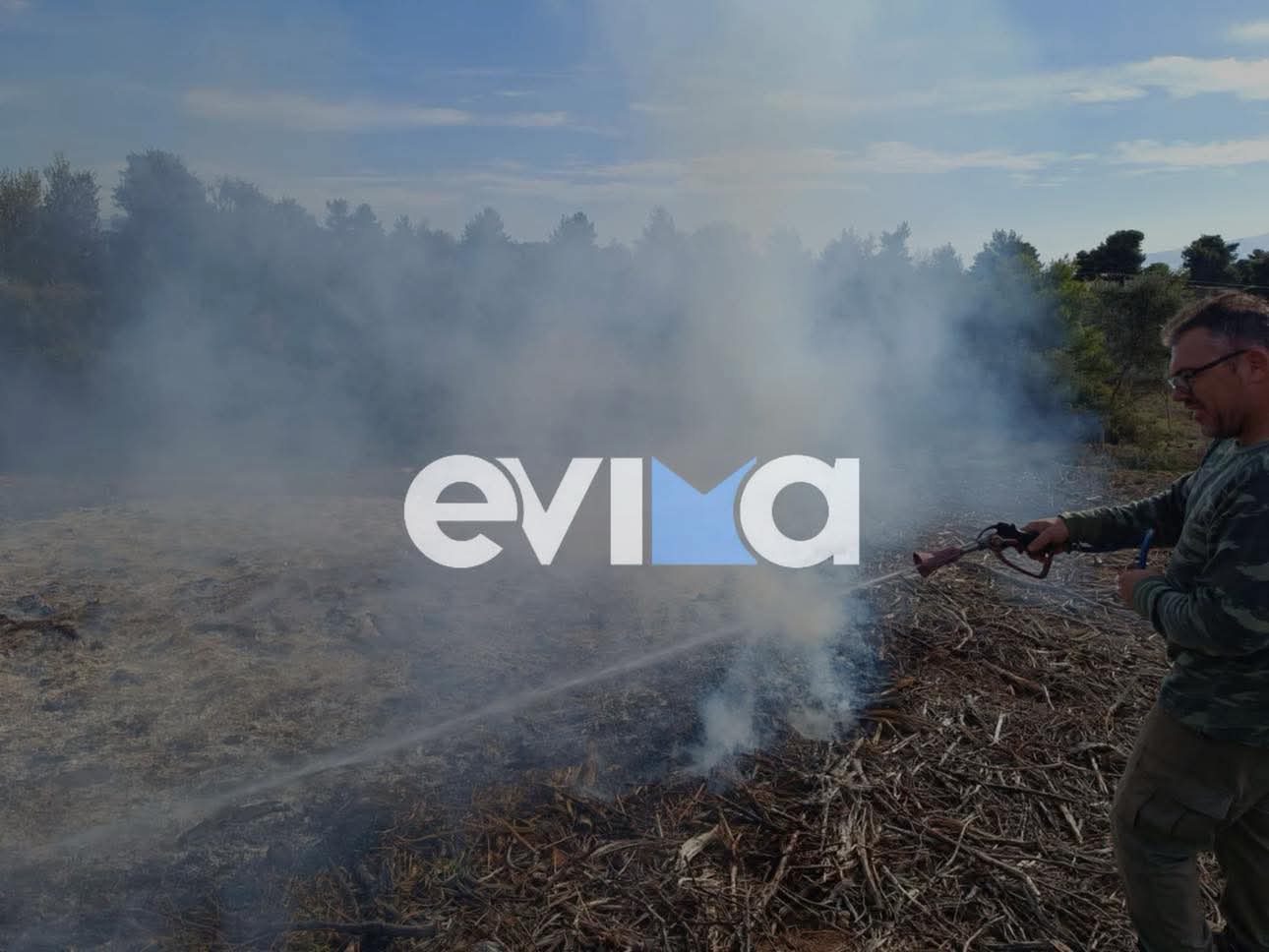 Εύβοια: Φωτιά σε δασική περιοχή Βόρεια της Ερέτριας